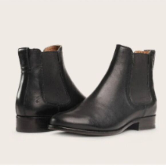 Frye Anna Chelsea Black Leather Boots Size 6 - Picture 1 of 14